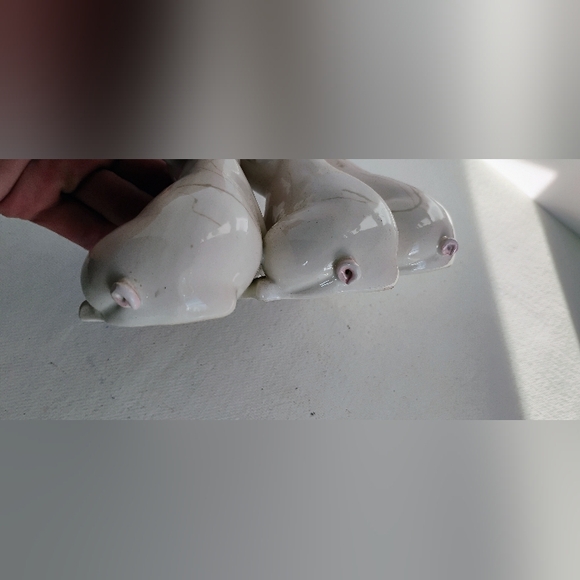 Vintage 3 Piggies Porcelain Figurine Handcrafted In Italy Signed 6 3/4" long L-3 - Picture 8 of 11